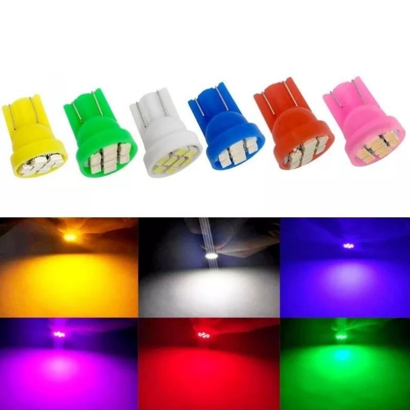 Kit 10 Pingo T10 8 Leds Teto Placa Mala Luz Carro