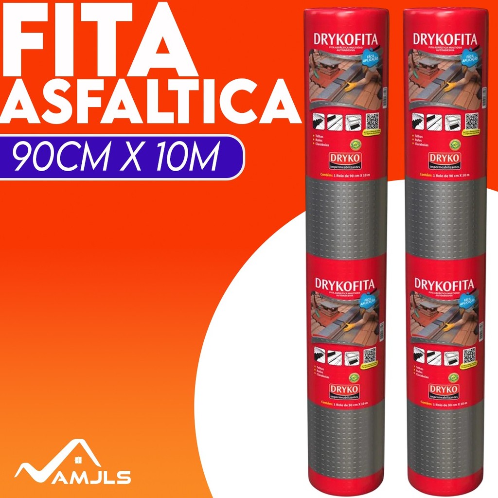 Manta Asfáltica Fita Auto Adesiva Aluminizada - 90cm X 10m