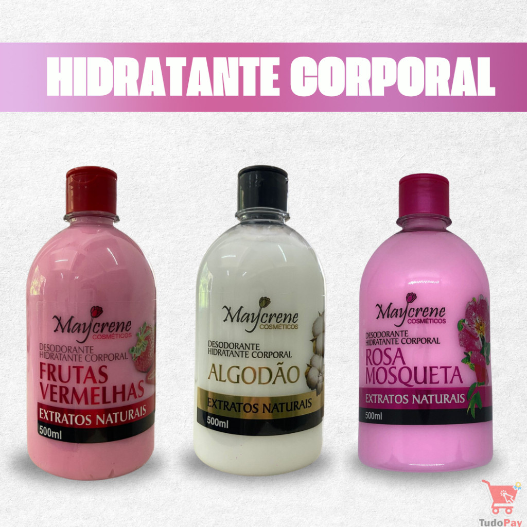 Maycrene Kit 3 Desodorante Hidratante Corporal Cheiroso - Loção Dia a Dia em Oferta na Shopee