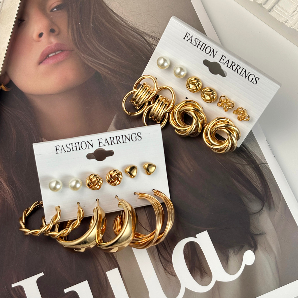 [Ótimo valor] 11 peças/conjunto Brincos de argola da moda Brincos de pérola elegantes Brincos de estrela de borboleta
