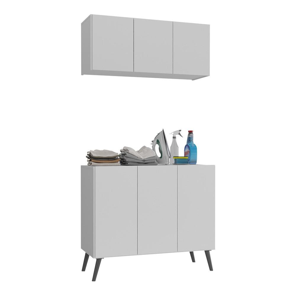 Conjunto Lavanderia Retrô Multiuso Armário Aéreo e Balcão 3 Portas Multimóveis MP5050 em Oferta na Shopee
