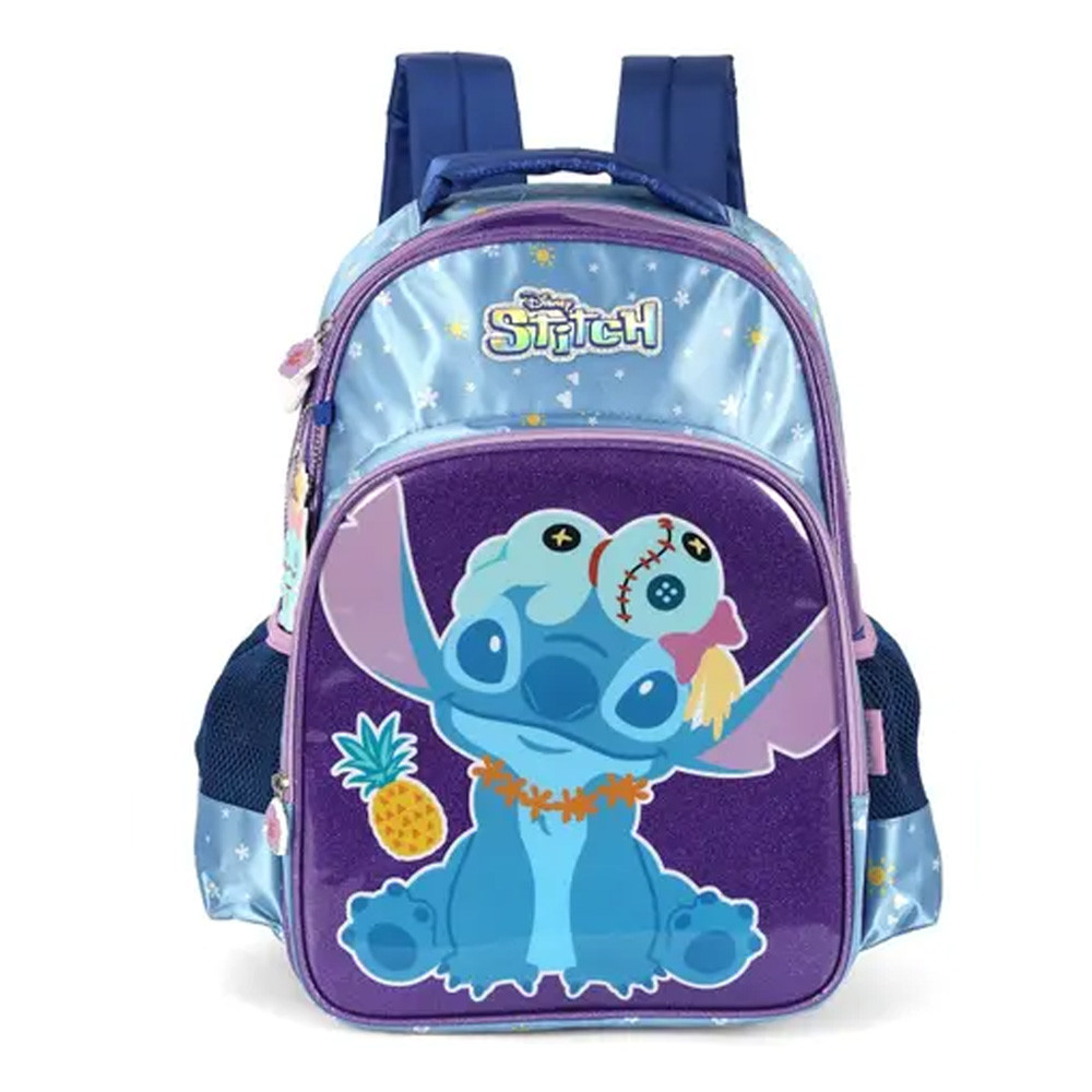 Mochila de Costas Stitch infatil escolar Disney Chaveiro