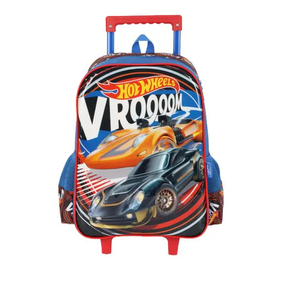 Mochila de Rodinhas Escolar Hotwheels Masculina Premium