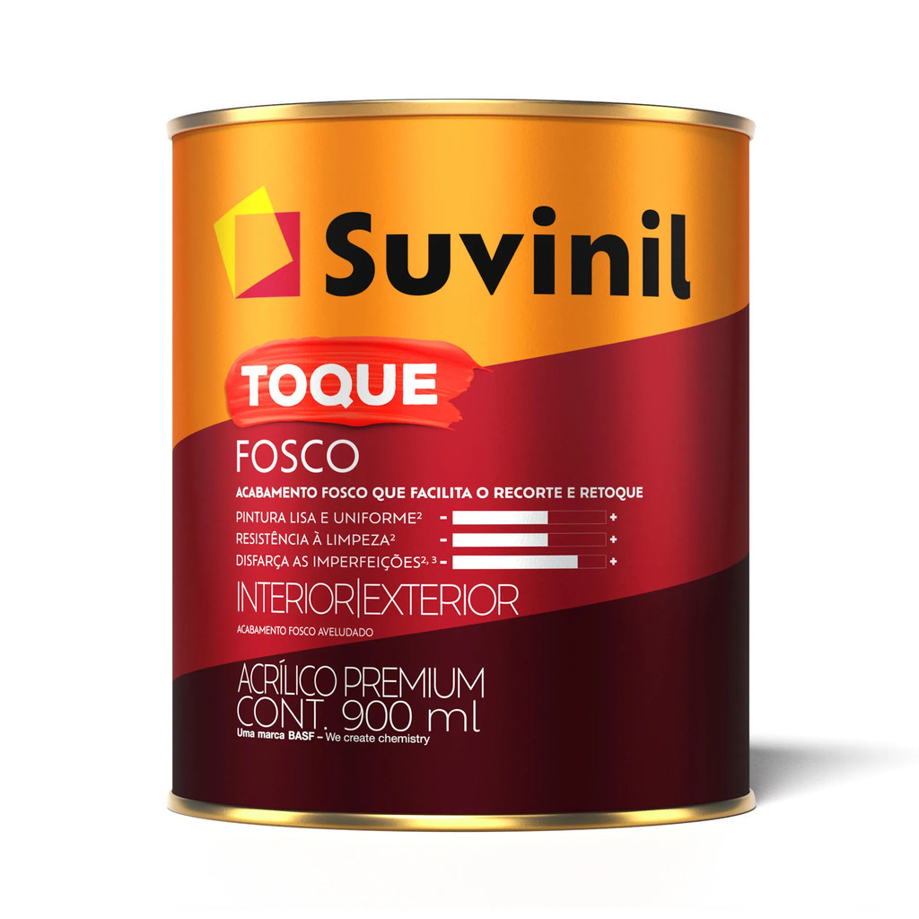 Tinta Acrílica Premium Toque Fosco 900ml Branco Neve em Oferta na Shopee
