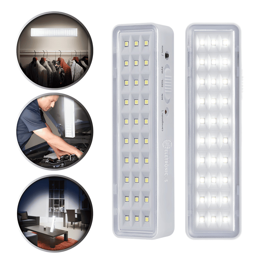 Luz De Emergência Luminária Lâmpada 30 Leds Duração De Até 6h Bivolt LK730