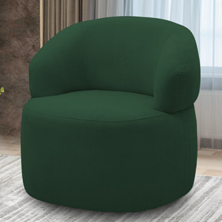 Poltrona Giratória Sala de Estar Living Orgânico Carmen F04 Veludo Verde - Lyam Decor em Oferta na Shopee