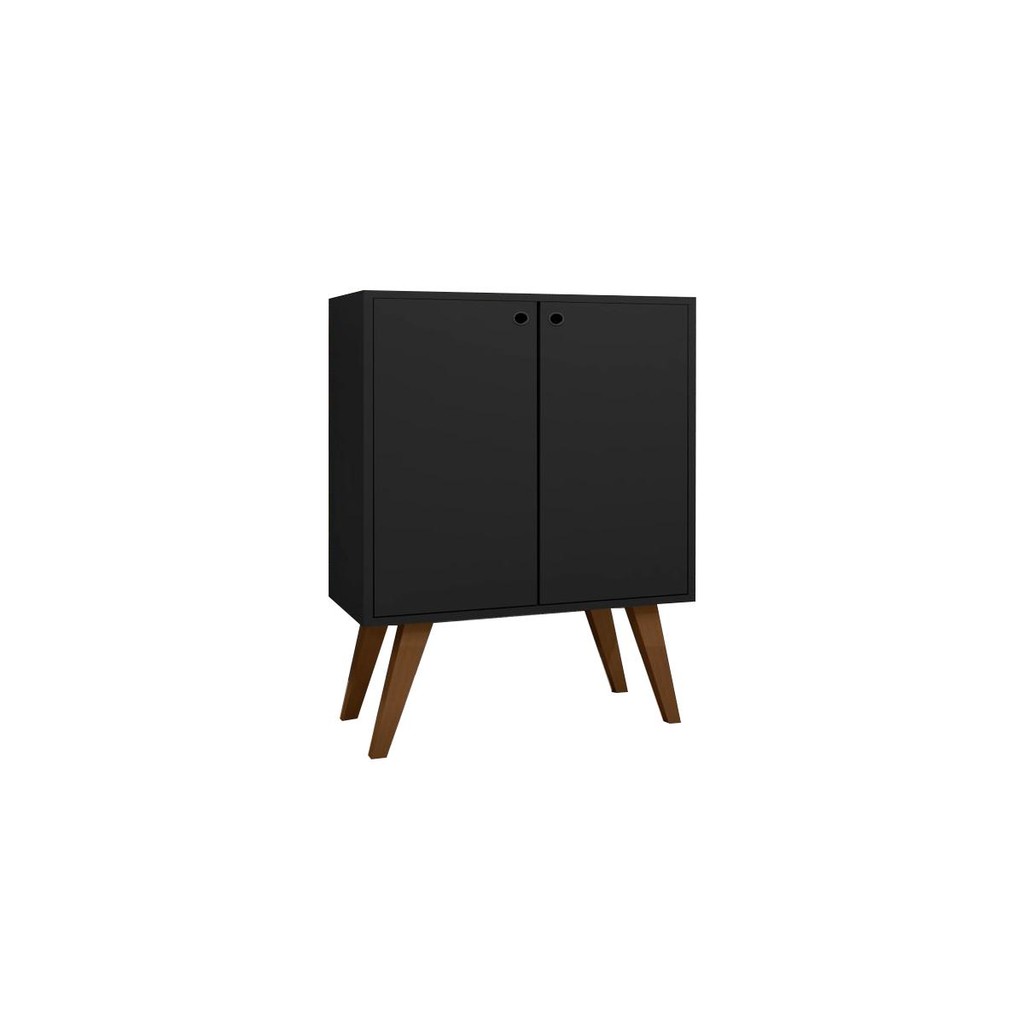 Aparador Multiuso Buffe Retro 2 Portas Preto Equador