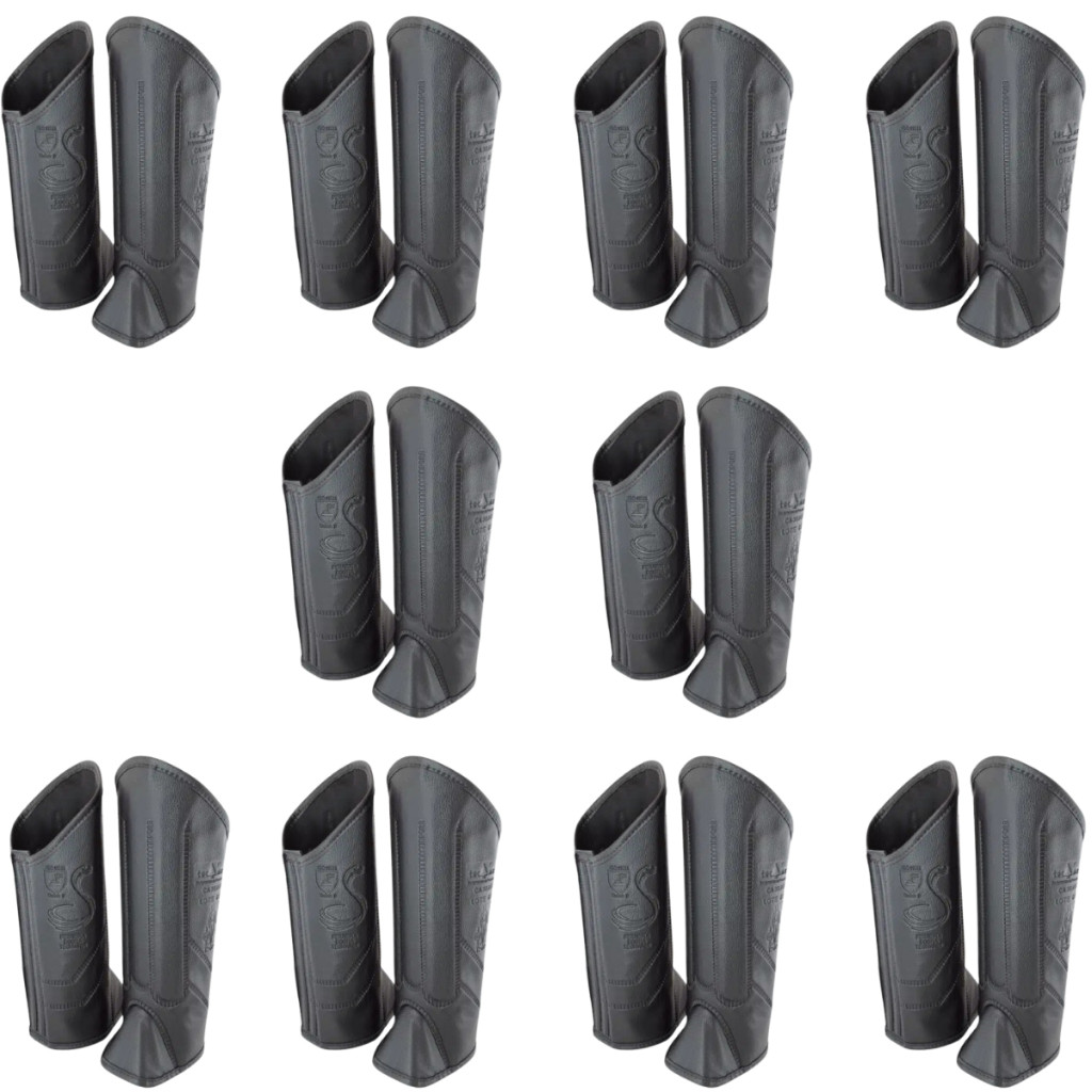 Kit 10 Pares Perneira Bidim com Velcro 3 Talas Pvc Proteção Cobra