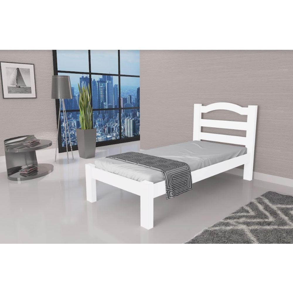 Cama Solteiro Robusta Para Colchão De 88Cm Arauna Branco em Oferta na Shopee