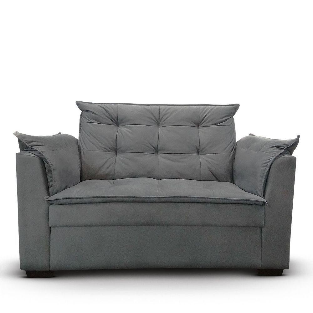 Sofá 2 Lugares Para Sala Moderno Confortável Andreia Suede Cinza em Oferta na Shopee
