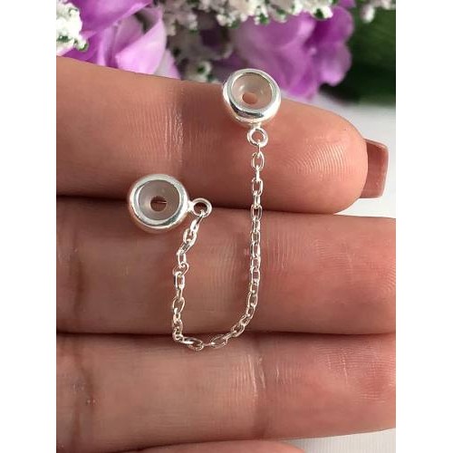 Trava Berloque P/ Pulseira 2 Mm Pega Ladrão Prata 925 Maciça / 5 cm / prata