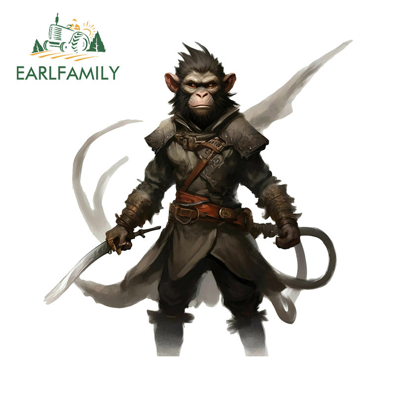 EARLFAMILY 13cm Gorila Samurai Adesivo De Carro Personalidade À Prova De Riscos Decalque De Vinil D'água Adequado Para A