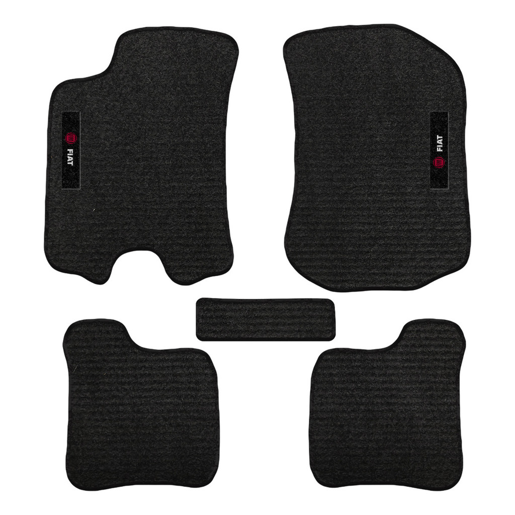 Kit de tapetes 5 peças específico Strada Volcano Cab. Dupla 2020 21 22 2023 Carpete Res-Preto