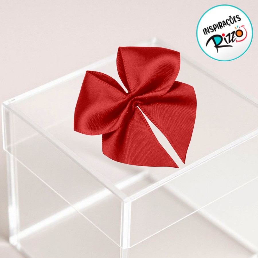 Lacinho de Fita de Cetim Vermelho 22mm - 5cm - Cor 209 - 12 unidades - Progresso - Rizzo em Oferta na Shopee