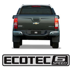 Emblema Ecotec 6 Speed S10 2015/ Adesivo Tampa Traseira