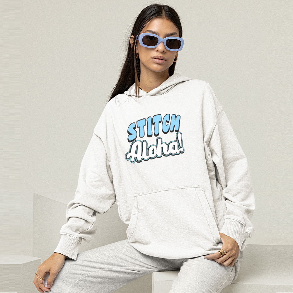 Moletom Feminino Lilo & Stitch Aloha Desenho Casaco Felpado Flanelado Blusa De Frio  Algodão