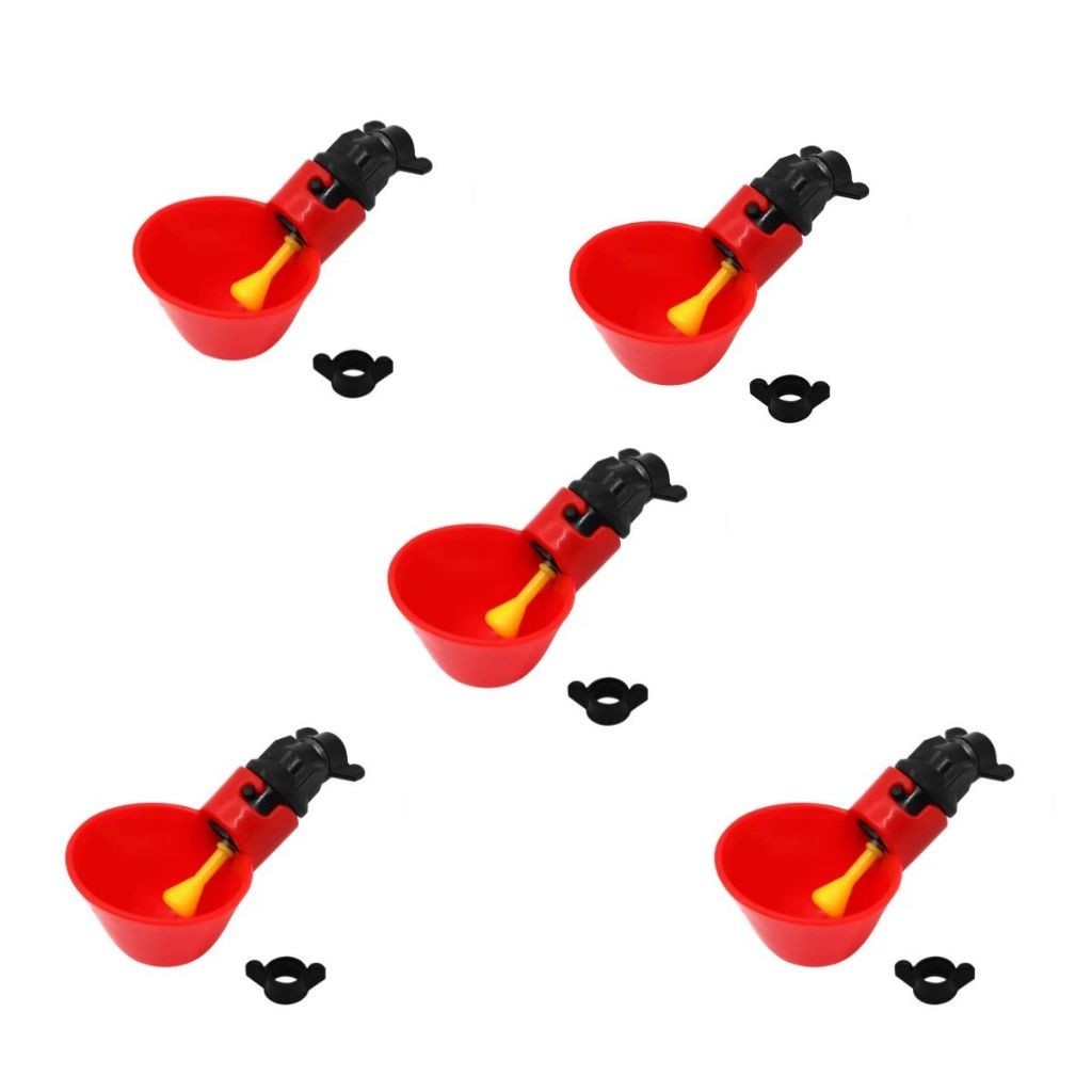 Kit 5 Bebedouro Automático Aves Galinha Frango Codorna Copinho Niple