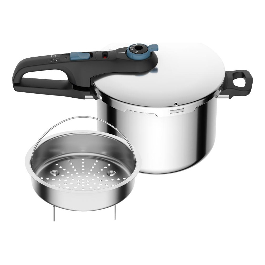 Panela De Pressão Rochedo Inox Indução Trendy 6 L Com Cesta De Vapor