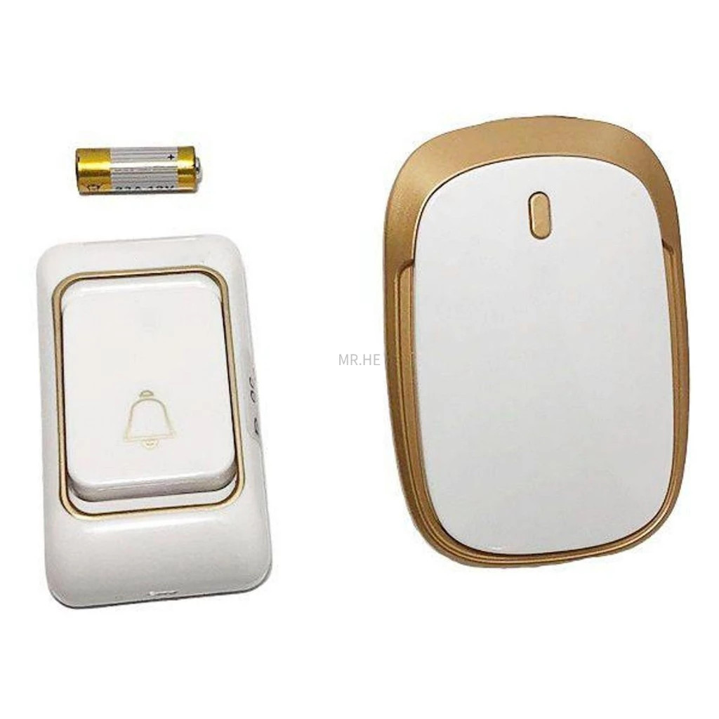 Campainha Externa Sem Fio Com Alcance De Ate 100 M Dourado Preto Azul Claro Fácil instalação sem fios YB