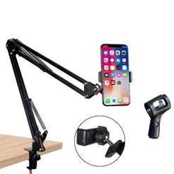 Suporte Microfone/Celular Com Braço Articulado E Ajustado Para Mesa