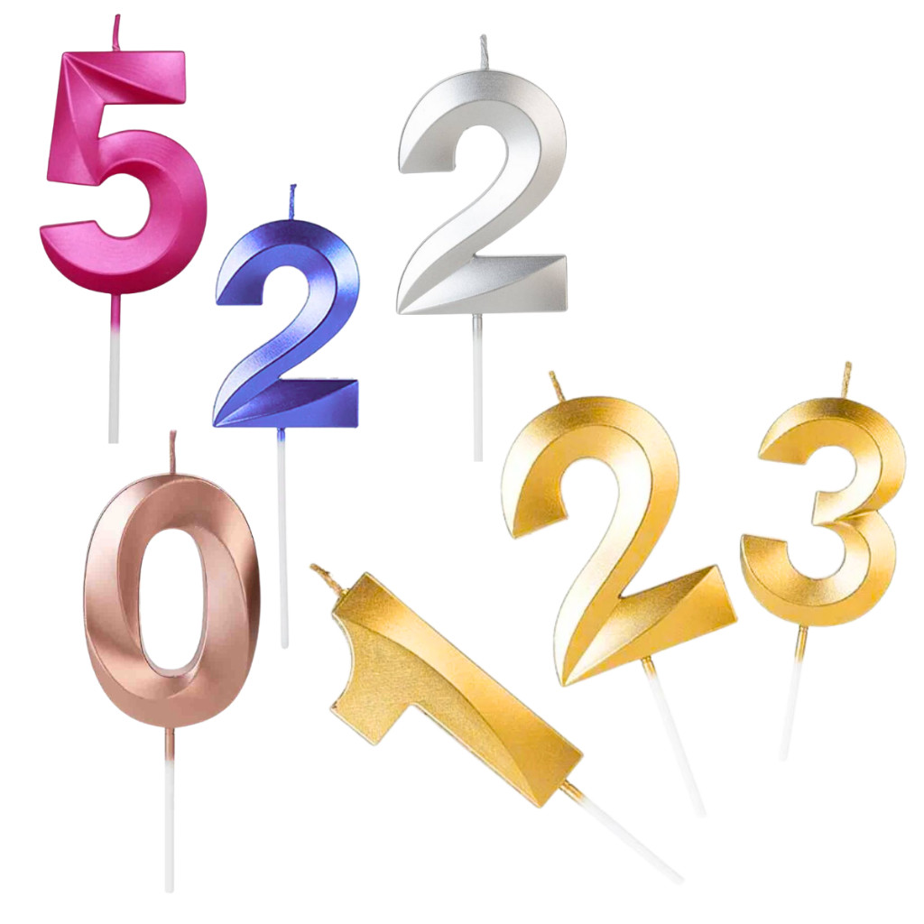 2 Velas de Numero DESIGNER PEROLADA / MANDAR OS NUMEROS POR MSG em Oferta na Shopee