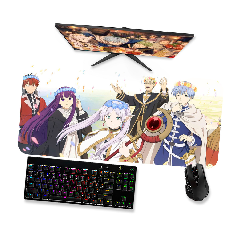 Mouse pad Gamer Grande - SOUSOU NO FRIEREN FRIEREN E GRUPO DE HEROIS 1 - 90x40 80x40 60x40 70x30