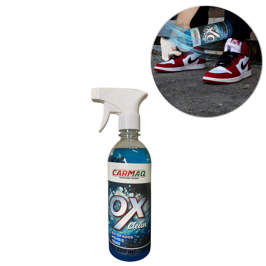 Spray Limpa Tênis Calçado Couro Tecido Tira Mofo Limpeza Profunda Remove Manchas Ox Clean