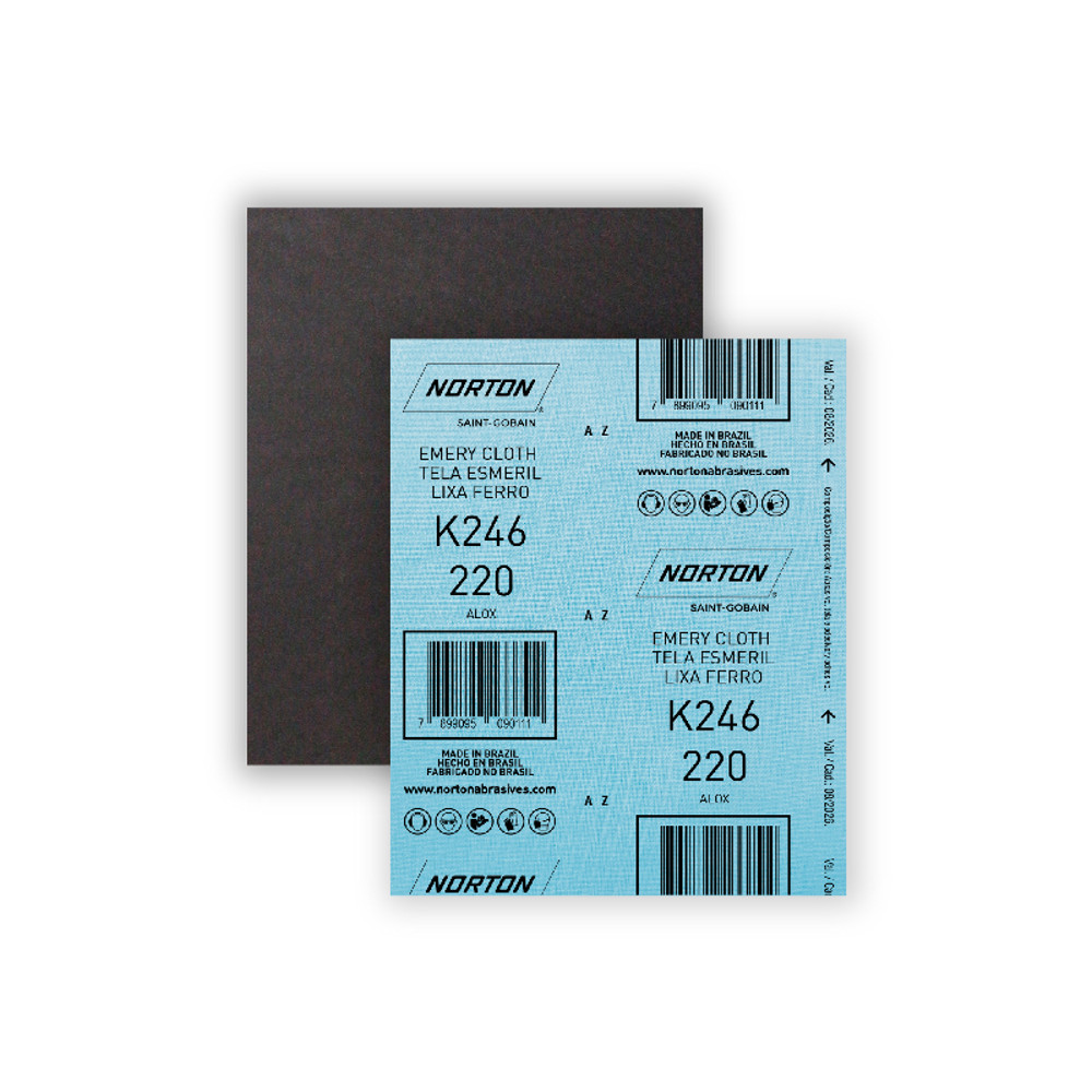 Folha Lixa Ferro K246 225X275mm Vários Grãos PT20 (Kit c/ 25) Norton