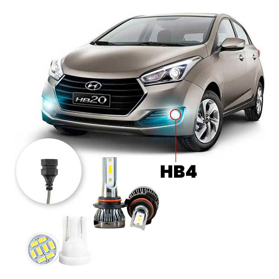 Ultra Led Nano 22000lm Hyundai Hb20 2016-2019 Farol Milha em Oferta na Shopee