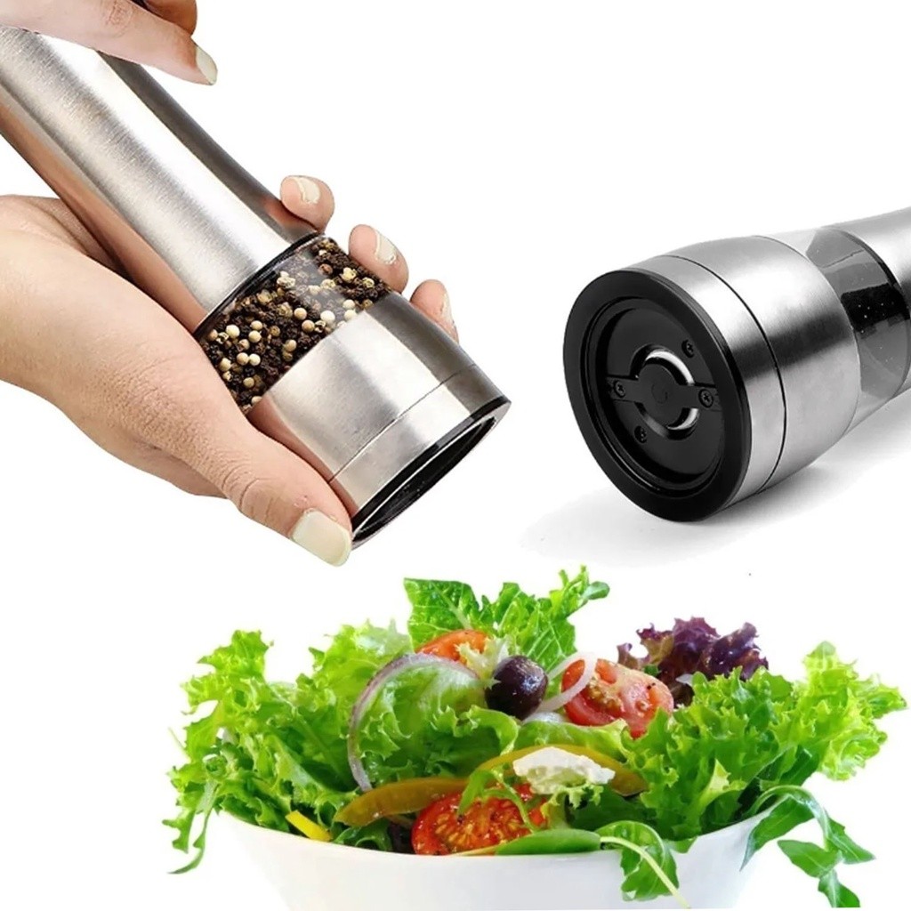 Moedor De Pimenta E Sal Grosso Gourmet Com Ajuste de Moagem Em Inox em Oferta na Shopee