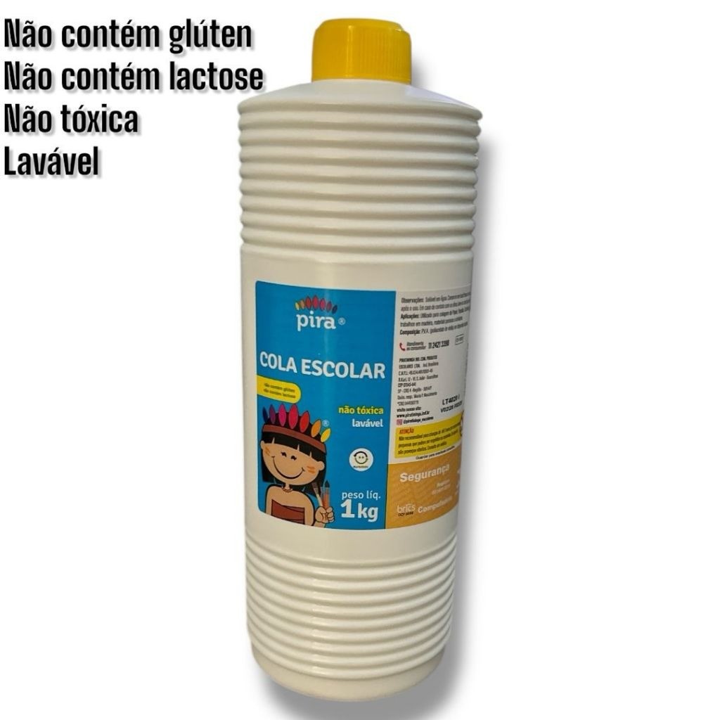 Kit com 1/2/3/4/5/6  Colas Liquida Branca 1kg Escolar