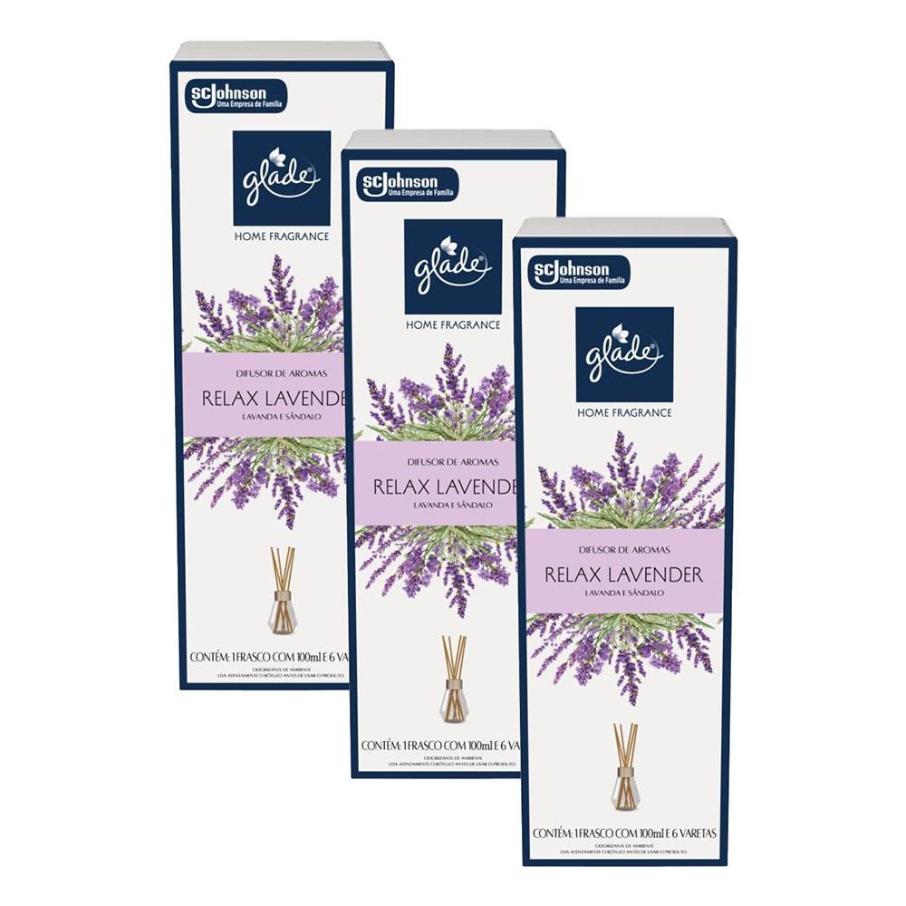 Kit 3 Difusor de Aromas Relax Lavender Glade Home Fragrance 100ml cada em Oferta na Shopee