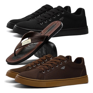 Sapatenis Kit Tenis Masculino Casual Chinelo Adultos Barato