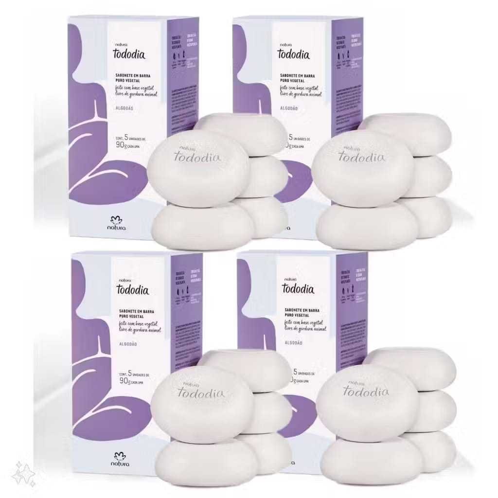 Kit Combo PACOTE 4 caixa de sabonete natura algodão