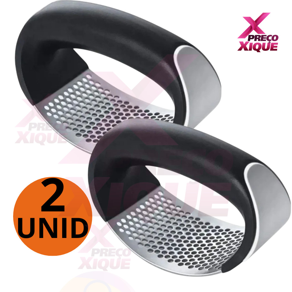 Kit 2 Amassador Espremedor Triturador De Alho Manual Cozinha Inox em Oferta na Shopee