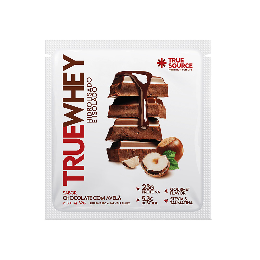 True Whey Protein Chocolate Com Avelã 32g True Source em Oferta na Shopee