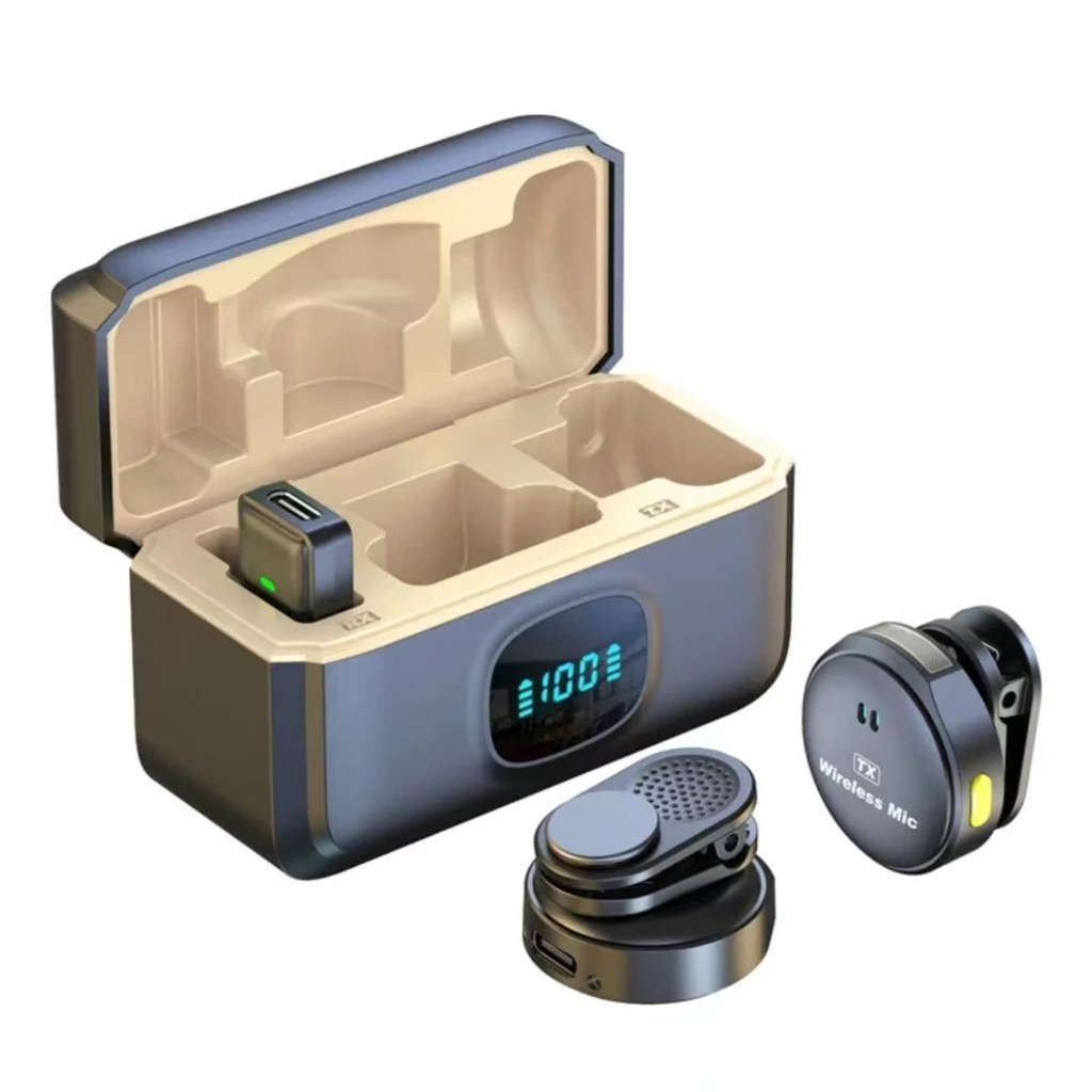 Microfone De Lapela Sem Fio Para iPhone/Android Type-c  C/ Cancelamento De Ruído P/ Gravaç...