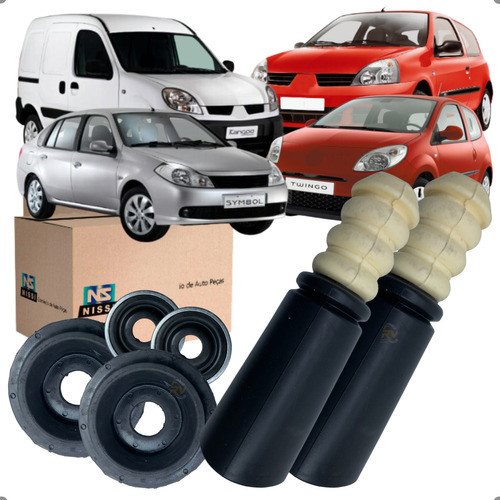 Par Kit Batente Coxim Dianteiro Clio Kangoo Symbol Twingo 1996 1997 1998 1999 2000 2001 2002 A 2018 - Spare Parts and Accessories for Vehicles