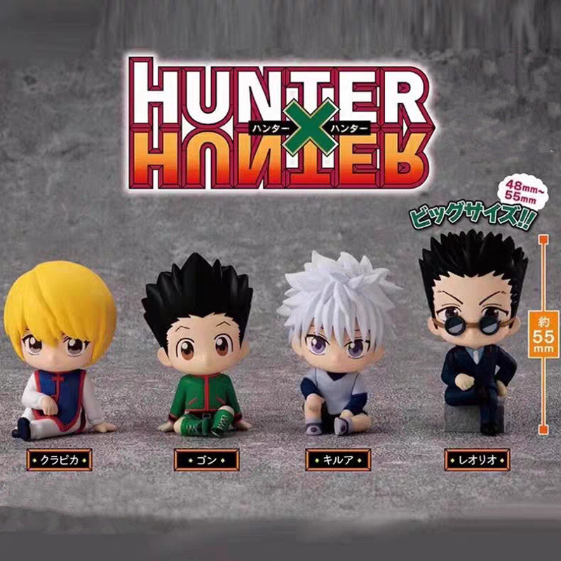 4 Pçs/Set 5cm Anime Hunter x Figura Gon Freecss Killua Zoldyck Kurapika Leorio Paladinight Q Versão PVC Figuras De Ação em Oferta na Shopee