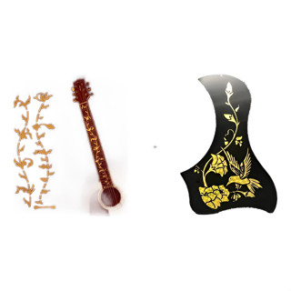 Escudo P/violão Beija Flor Madre Pérola Dourado + Adesiv em Oferta na Shopee