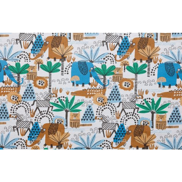 1m x 1,40m - Tecido PVC Corino Courino Estampado Estampa Safari Bichos Bichinhos Tema Infantil Impermeável
