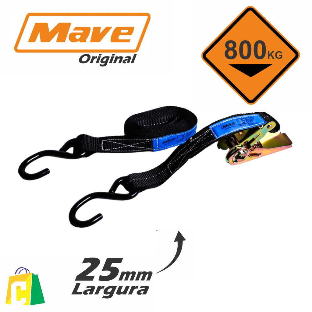 Conjunto Cinta Catraca Gancho Amarração Carga 3 Metros 800kg em Oferta na Shopee