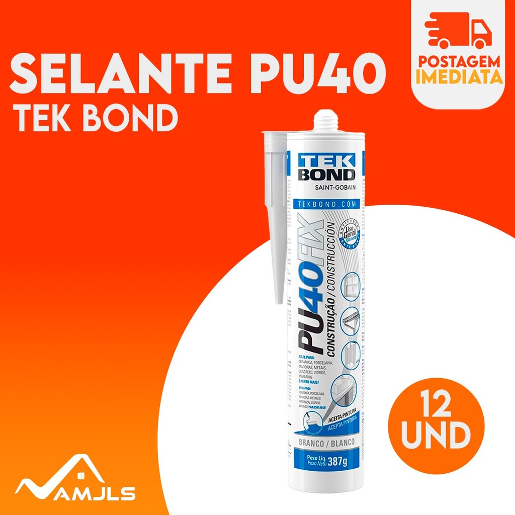 Selante Adesivo Pu40 Tekbond Para Construção 387g  - Kit C/12