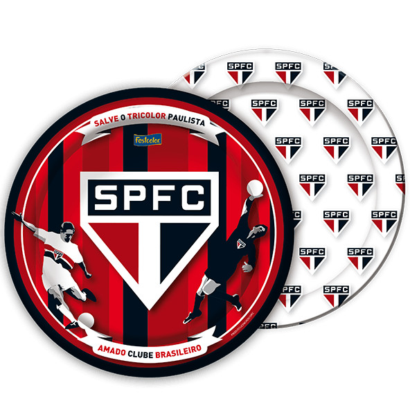 Pratos Aniversário São Paulo Fc 8 Unid.