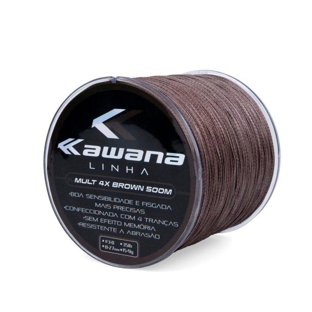 Linha de Pesca Multifilamento Kawana 4x Marrom 500m - Maruri em Oferta na Shopee