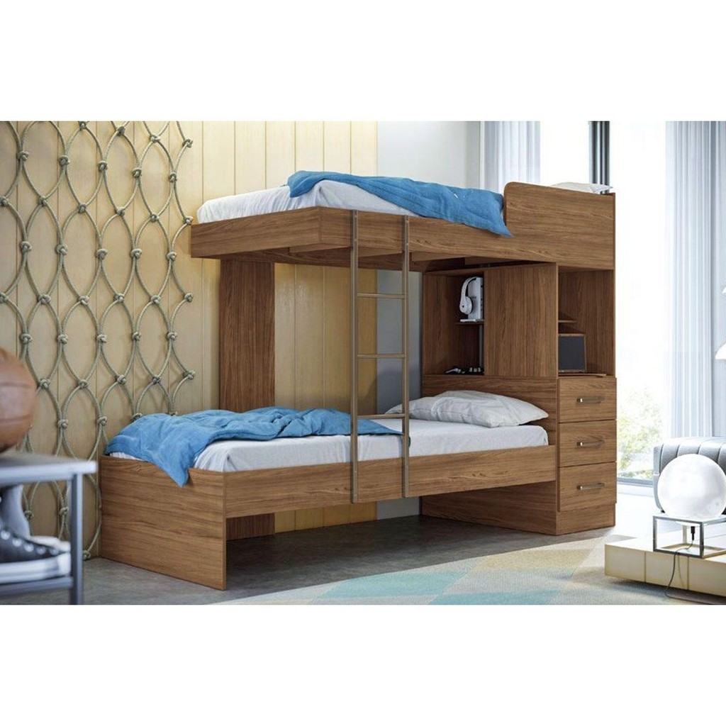 Beliche Multifuncional Havana Plus c/ 3 gavetas Jatobá - Santos Andirá - Home & Living