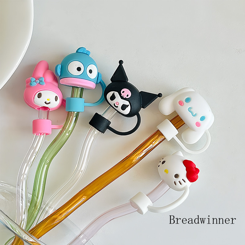 10mm acessórios de palha de Silicone tampa Anti-poeira Plug bonito copo de água decorações de garrafa