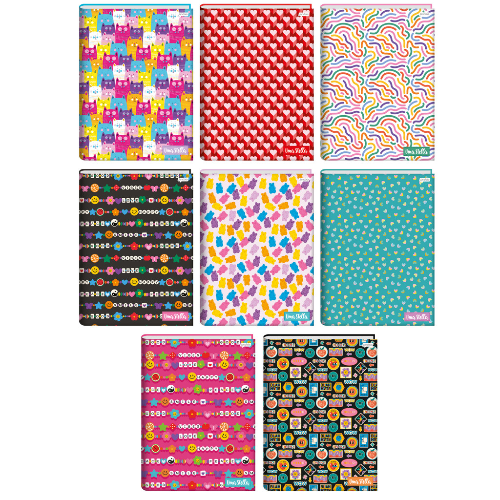 Caderno Brochura Univ. 80 Folhas Stella - 5 Unidades - Stationery