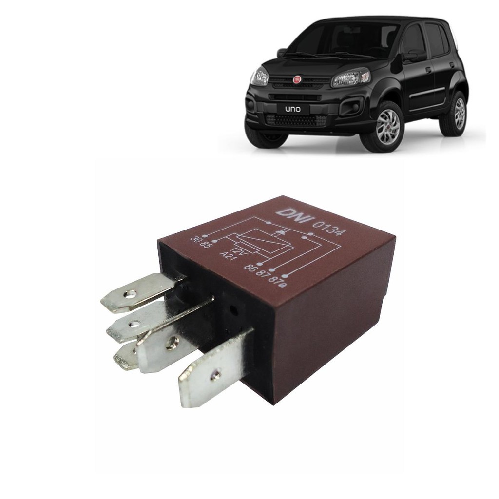 5 Mini Relés Auxiliares - 12V - 40/30A - DNI 0134 em Oferta na Shopee