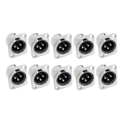 Kit 10 Conectores Xlr Sa2x Macho 3 Polos Santo Angelo
